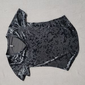 Gray Crushed Velvet Tshirt